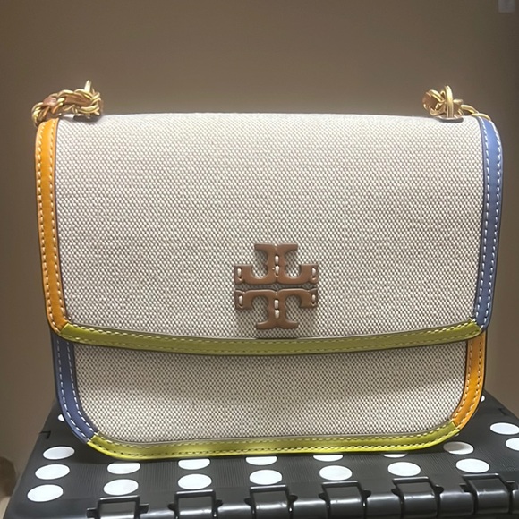 Tory Burch Britton Canvas Small Adjustable Shoulder Bag - Picture 1 of 8